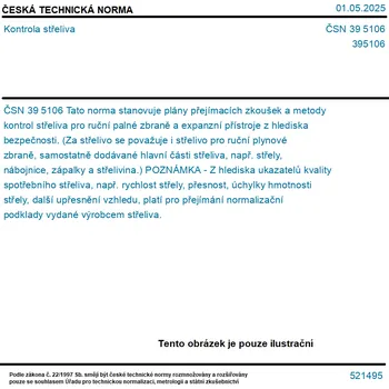 ČSN 39 5106 - Kontrola střeliva - Tisk