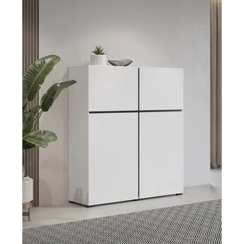 Komoda Vysoká komoda Cross - bílá / černá