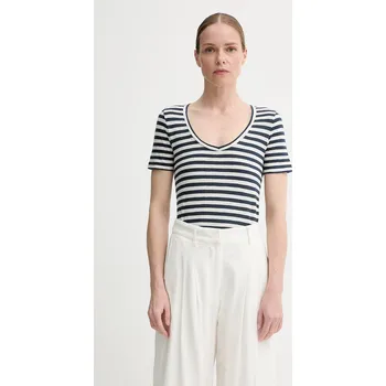 Dámské tričko Bavlněné tričko Marc O'Polo dámské, tmavomodrá barva, M04219651293 59X, vel. XS