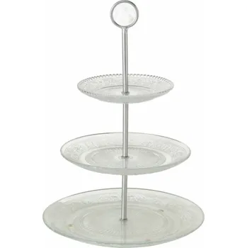 Boltze Skleněný talíř se třemi úrovněmi, RELIEF, 35 cm