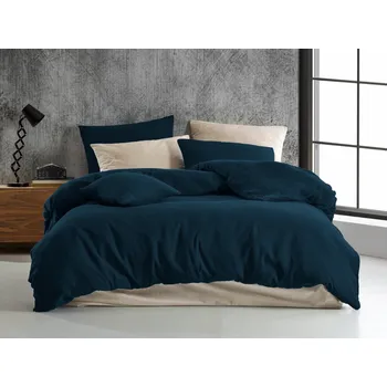 Povlečení Brotex Mušelínové povlečení 140x200, 70x90 cm tmavě modré