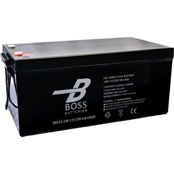 Autobaterie baterie BOSS Deep Cycle GEL 12V 250Ah 520x268x220/225 M8 1200 cyklů