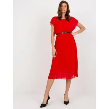 Dámské šaty Dámské šaty s páskem plisované midi VITA červené