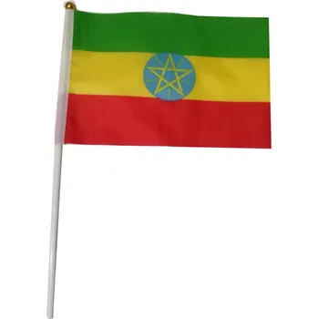 Vlajka Etiopie 14 x 21 cm na plastové tyčce