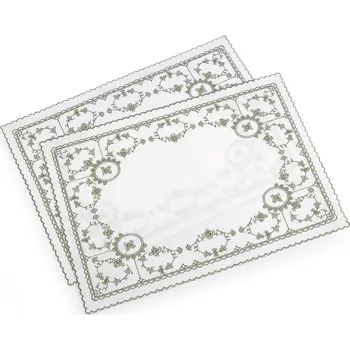 prostírání Prostírání textilní vyšívané 32x45 cm, barva 3 (32x45 cm) zelená