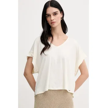 Dámské tričko Tričko United Colors of Benetton dámské, béžová barva, 3Q225M005 01X, vel. S