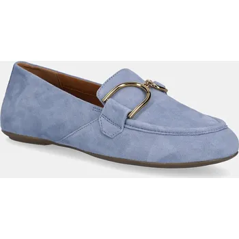 Dámské mokasíny Semišové mokasíny Geox D PALMARIA dámské, modrá barva, na plochém podpatku, D45MUJ 00021 C4003 D45MUJ.00021.C4003 05X, EUR 36