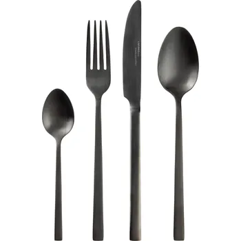 Příbor LIVARNO home Sada příborů z nerezové oceli, 16dílná (černá)
