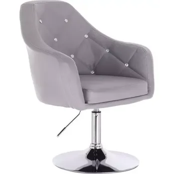 LuxuryForm DESIGN Kosmetické křeslo ROMA na stříbrném talíři - šedé