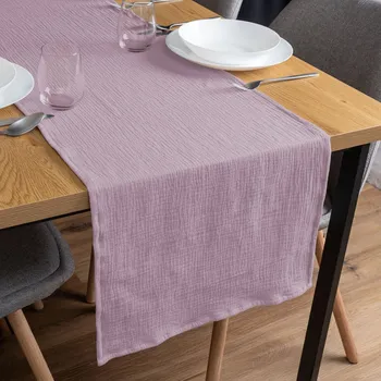 ubrus Mušelínový běhoun na stůl MSN-021 Bledě fialový 20x140 cm