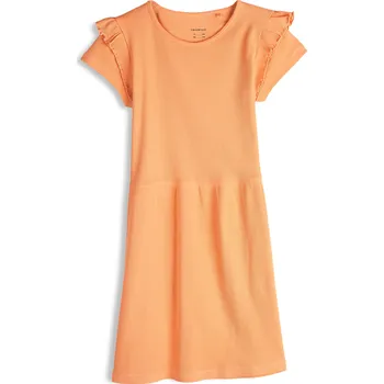 Dívčí šaty GATE Bavlněné žebrované šaty s volánky 12Y 425-0330/3500