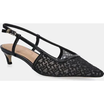 Dámské lodičky Lodičky Tommy Hilfiger MONO SQUARED TOE KITTEN SLINGB FW0FW08746 černá 99X, EUR 37