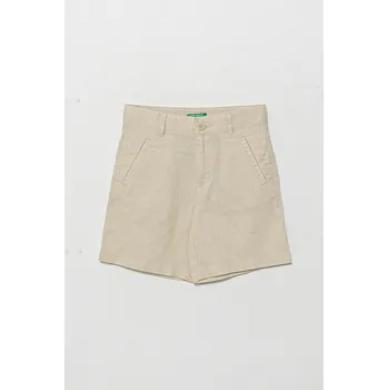 Chlapecké kraťasy Dětské plátěné šortky United Colors of Benetton 43WBG901G.P.Seasonal béžová 80X, vel. 82