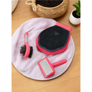 Kosmetika pro psa Sinsay - Kartáče na péči o srst pro psa a kočku 3 pack - pastelová růžová - 374FV-03X - 374FV-03X-ONE