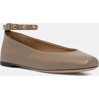 Dámské baleríny Kožené baleríny Emporio Armani hnědá barva, X3D303 XF271 00070 X3D303.XF271.00070 98X, EUR 37