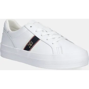 Pánská móda Kožené tenisky Tommy Hilfiger VULC WEBBING SNEAKER FW0FW08903 bílá 00X, EUR 41