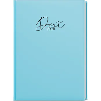 Diář Baloušek, s.r.o. TÝDENNÍ DIÁŘ B6 PROKOP - LAMINO PASTEL - MODRÁ - 2026 - PARCIÁLNÍ LAK - 12 × 16,5 cm