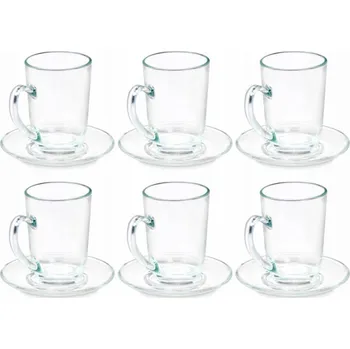 Vivalto Skleněné šálky na cappuccino s podšálky 6 kusů, 200 ml