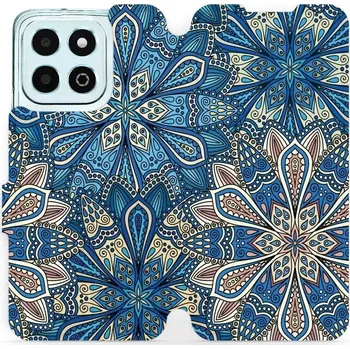 Pouzdro na mobilní telefon Flipové pouzdro Mobiwear - Honor X6b - V108P Modré mandala květy (Knížkové flip pouzdro, obal, kryt na mobil Honor X6b - V108P Modré mandala květy, materiál Umělá kůže + TPU - ochrana 360°, stojánek, silikonová vanička, magnetické zavírání)