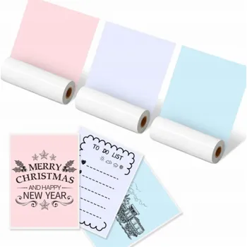 Samolepící etiketa Phomemo Termopapír samolepicí nálepka pro tiskárny Phomemo M832 / M04S / M04AS, barevné 3 role 110 mm / Q22-RMS-PBPU-107