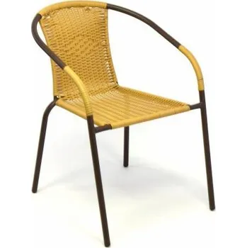 Stohovatelná židle na zahradu / do interiéru, ratanový výplet, hnědá / béžová