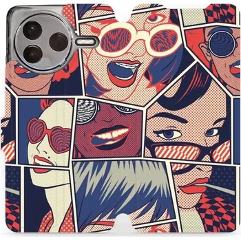 Pouzdro na mobilní telefon Flipové pouzdro Mobiwear - Xiaomi POCO F7 Pro 5G - VP18P Komiks (Knížkové flip pouzdro, obal, kryt na mobil Xiaomi POCO F7 Pro 5G - VP18P Komiks, materiál Umělá kůže + TPU - ochrana 360°, stojánek, silikonová vanička, magnetické zavírání)