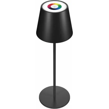 Lampička Realpower RealPower LED-RGB stolní lampa stmívatelná s baterií, černá