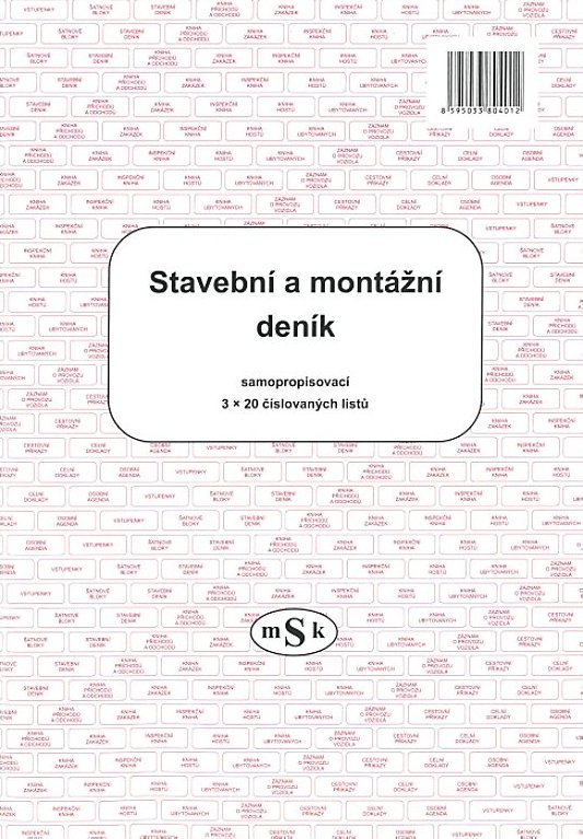 Stavební deník MSK 401, propisovací 3x20 listů
