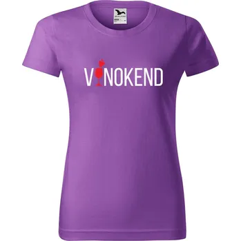 Dámské oblečení DOBRÝ TRIKO Dámské tričko s potiskem Vínokend Barva: Fialová, Velikost: 2XL