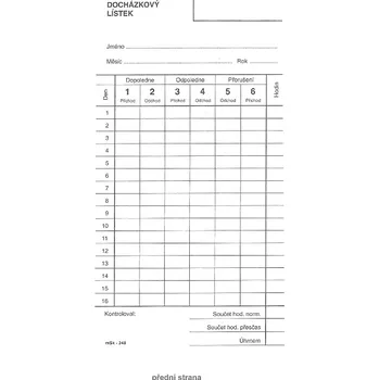 Tiskopis Kontrolní lístek píchačka MSK 248