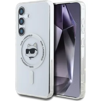 Náhradní díl pro mobilní telefon Karl Lagerfeld IML Choupette Head MagSafe zadní kryt pro Samsung Galaxy S25 Transparent