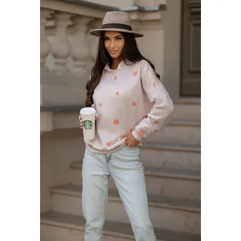 Dámská mikina Oranžová dámská mikina s puntíky Moon, odstíny oranžové M (38) i392_24472-47