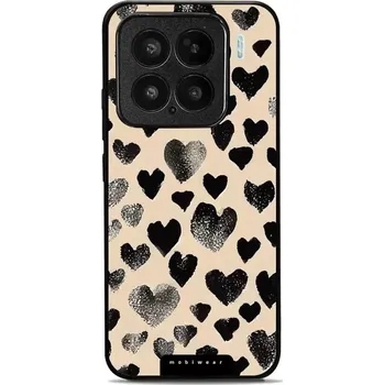 Pouzdro na mobilní telefon Lesklý kryt Mobiwear Glossy - Xiaomi 15 - GA51G Černá srdíčka (Prémiové lesklé pouzdro, obal, kryt Mobiwear Glossy na mobil Xiaomi 15 - GA51G Černá srdíčka, materiál Plast + TPU silikon - krytí po všech stranách, neošoupatelný potisk, tenké provedení,)