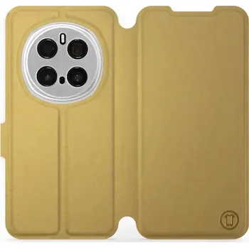 Pouzdro na mobilní telefon Flipové pouzdro Mobiwear - Honor Magic7 Pro 5G - Zlatavé a oranžové (Knížkové flip pouzdro, obal, kryt na mobil Honor Magic7 Pro 5G - Zlatavé a oranžové, materiál Umělá kůže + TPU - ochrana 360°, stojánek, silikonová vanička, magnetické zavírání)