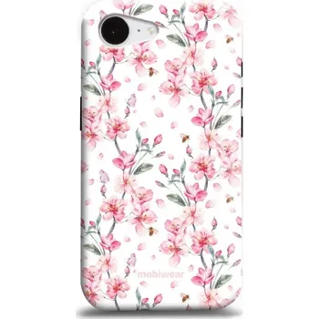 Pouzdro na mobilní telefon Odolný obal Mobiwear Elite Pro - Apple iPhone 16e - E124E Růžové květy (Odolné pouzdro, obal kryt Mobiwear Elite Pro - maximální ochrana mobilu Apple iPhone 16e, zesílené hrany, přesné výřezy, pohodlné držení, odolná grafika, kvalitní materiály)