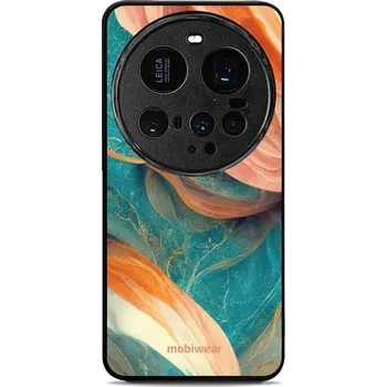 Pouzdro na mobilní telefon Lesklý kryt Mobiwear Glossy - Xiaomi 15 Ultra - G025G - Azurový a oranžový mramor (Prémiové lesklé pouzdro, obal, kryt Mobiwear Glossy na mobil Xiaomi 15 Ultra - G025G - Azurový a oranžový mramor, materiál Plast + TPU silikon - krytí po všech stranách,)