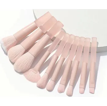 Kosmetický štětec 10 kusů Mini sada štětců na líčení do kabelky | štětce, sada štětců - Růžový
