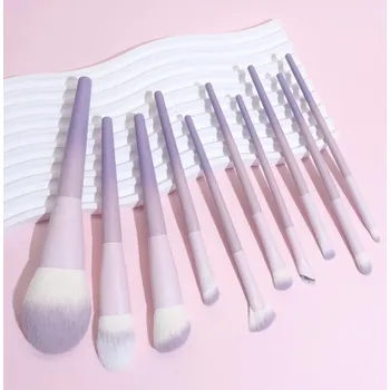 Kosmetický štětec 12dílná sada štětců na make-up pro začátečníky i pokročilé | sada štětců, kosmetická sada - 10 ks fialové