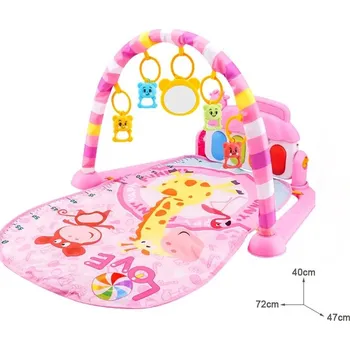 Hrací deka Hrací deka s pianem a světly pro miminka | dětská hrací deka, hrací podložka - Růžový