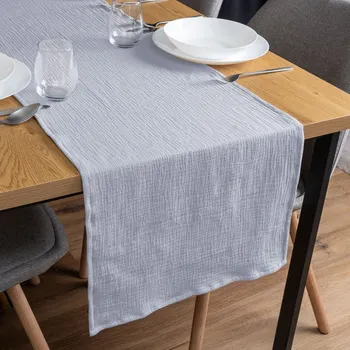 ubrus Mušelínový běhoun na stůl MSN-027 Světle modrošedý 20x120 cm