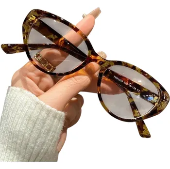 Tlakoměr Plastové dioptrické brýle cat eye na dálku s filtrem modrého světla Stylové dámské brýle -2,50 Elegantní ochrana očí černé provedení hnědá