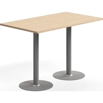 Barový stolek Barový stůl VERTICUS, 1400x800x900 mm, dub/stříbrná