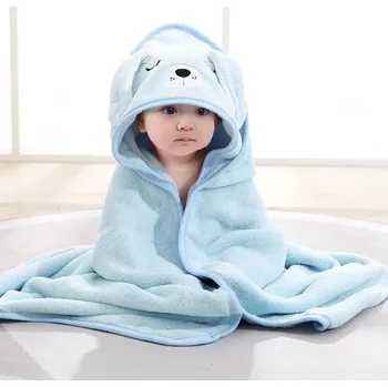 Měkoučká osuška s kapucí pro miminka a batolata | dětská osuška, kojenecký župan - Červený