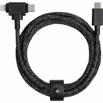 Datový kabel Native Union Kabel USB-C - USB-C + Lightning 1,8 m černý (BELT-CCL-COS-NP)