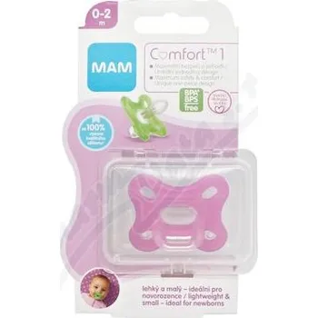 MAM Dudlík Comfort 1 0-2m růžový 1ks