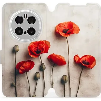 Pouzdro na mobilní telefon Flipové pouzdro Mobiwear - Honor Magic7 Pro 5G - VP42S Vlčí máky (Knížkové flip pouzdro, obal, kryt na mobil Honor Magic7 Pro 5G - VP42S Vlčí máky, materiál Umělá kůže + TPU - ochrana 360°, stojánek, silikonová vanička, magnetické zavírání)