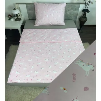 Povlečení Dětské bavlněné povlečení, jednolůžko - Jednorožci