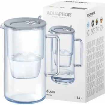 Filtrační konvice Aquaphor Filtrační konvice Skleněná filtrační konvice 2,5 l šedá + 1 kartuše Maxfor Plus Mg