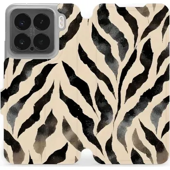 Pouzdro na mobilní telefon Flipové pouzdro Mobiwear - Xiaomi 15 - VA53S Zebří (Knížkové flip pouzdro, obal, kryt na mobil Xiaomi 15 - VA53S Zebří, materiál Umělá kůže + TPU - ochrana 360°, stojánek, silikonová vanička, magnetické zavírání)