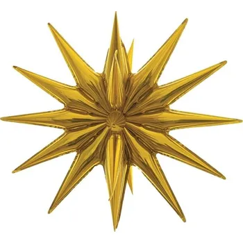 Fóliový balónek STAR 3D, zlatá